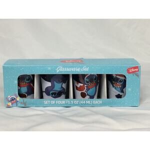 NEW DISNEY LILO AND STITCH CHRISTMAS SET OF 4 SHOT GLASSES
